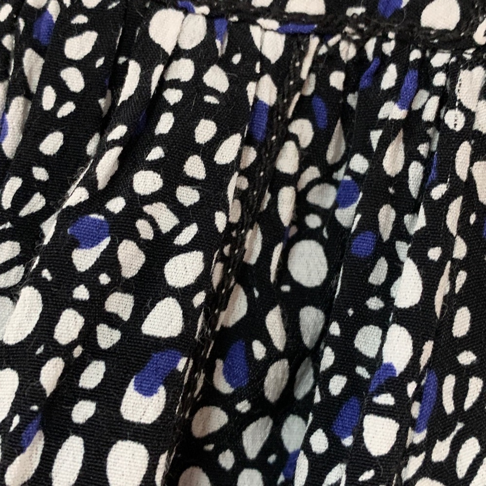 MSSP Black White Blue Tie-Front Top XS V Neck - Picture 2 of 4